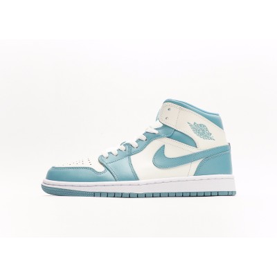 NIKE Air Jordan AJ1 Aj1 middle help MID soot ash obsidian white buckle crushed ice cream ice blue men's and women's sports basketball casual sneakers